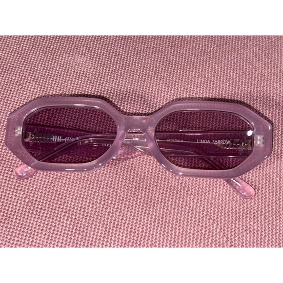 THE ATTICO X Linda Farrow Irene Sunglasses in Pink Silver With Case Womens - Picture 11 of 15